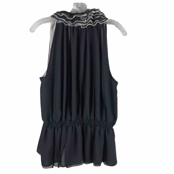 Neiman Marcus Robert Rodriguez Blouse Tank Top Sz L Target Lace Ruffle Career - Picture 4 of 10